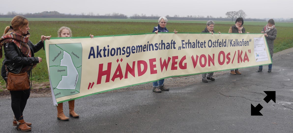 Banner der Bürgerinitiative "Hände weg von OS/Ka"